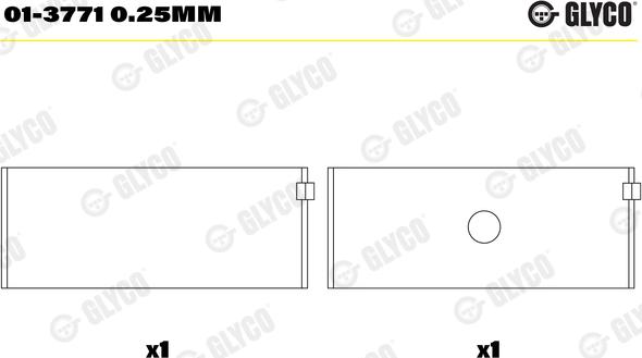 Glyco 01-3771 0.25mm - Kiertokangen laakeri inparts.fi