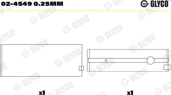 Glyco 02-4549 0.25mm - Runkolaakeri inparts.fi