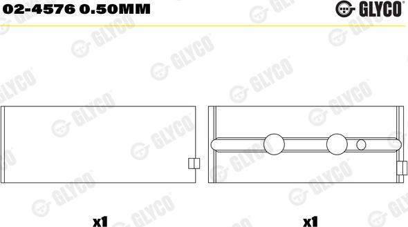 Glyco 02-4576 0.50mm - Runkolaakeri inparts.fi