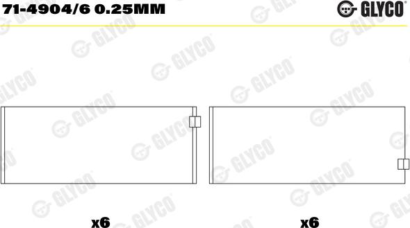 Glyco 71-4904/6 0.25mm - Kiertokangen laakeri inparts.fi