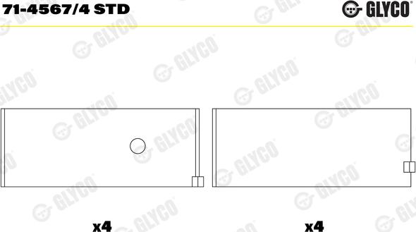 Glyco 71-4567/4 STD - Kiertokangen laakeri inparts.fi