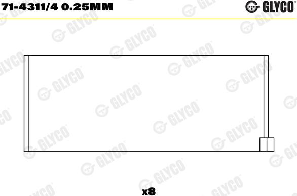 Glyco 71-4311/4 0.25mm - Kiertokangen laakeri inparts.fi