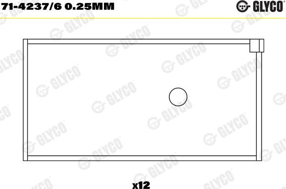 Glyco 71-4237/6 0.25mm - Kiertokangen laakeri inparts.fi