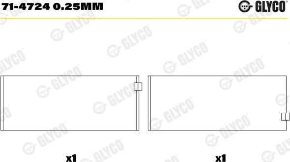 Glyco 71-4724 0.25MM - Kiertokangen laakeri inparts.fi