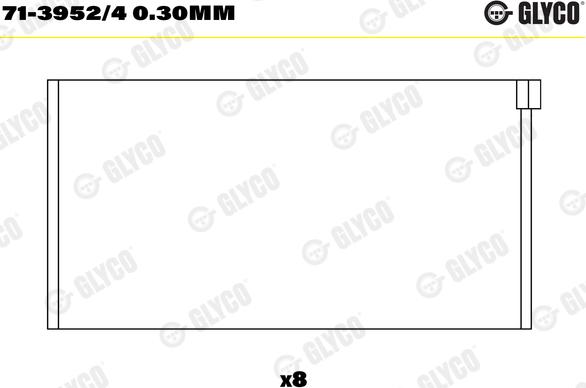 Glyco 71-3952/4 0.30MM - Kiertokangen laakeri inparts.fi