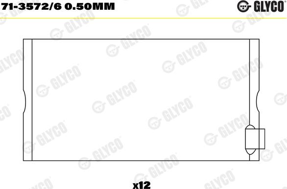 Glyco 71-3572/6 0.50mm - Kiertokangen laakeri inparts.fi