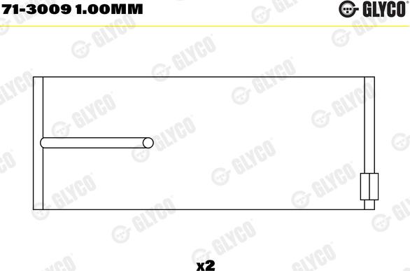 Glyco 71-3009 1.00mm - Kiertokangen laakeri inparts.fi