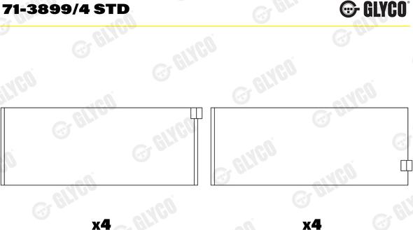 Glyco 71-3899/4 STD - Kiertokangen laakeri inparts.fi