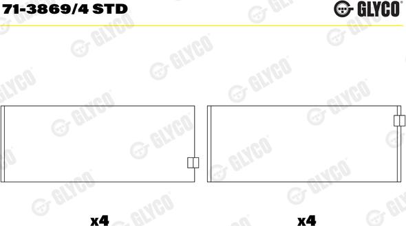 Glyco 71-3869/4 STD - Kiertokangen laakeri inparts.fi