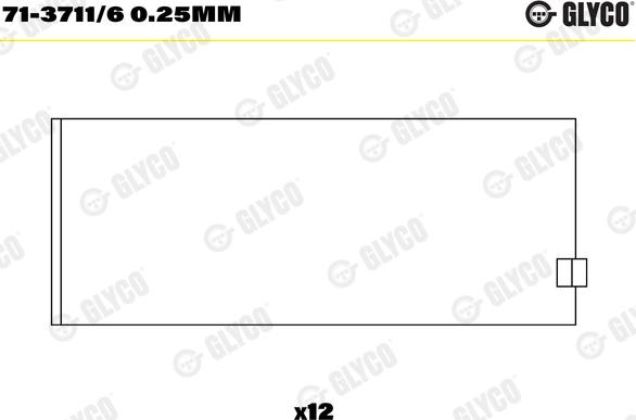 Glyco 71-3711/6 0.25MM - Kiertokangen laakeri inparts.fi