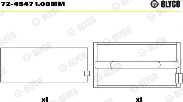 Glyco 72-4547 1.00MM - Runkolaakeri inparts.fi