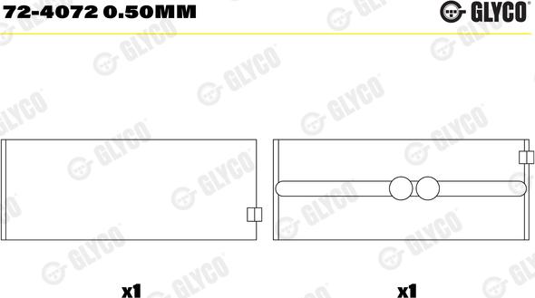 Glyco 72-4072 0.50mm - Runkolaakeri inparts.fi