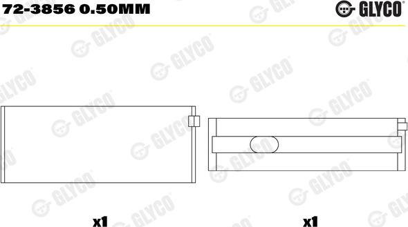 Glyco 72-3856 0.50mm - Runkolaakeri inparts.fi