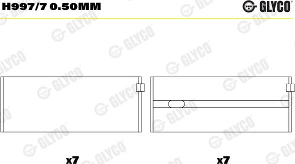 Glyco H997/7 0.50mm - Runkolaakeri inparts.fi