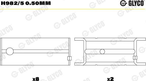 Glyco H982/5 0.50mm - Runkolaakeri inparts.fi