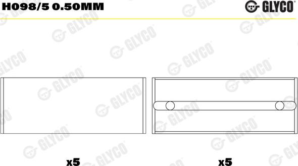 Glyco H098/5 0.50mm - Runkolaakeri inparts.fi