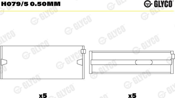 Glyco H079/5 0.50mm - Runkolaakeri inparts.fi