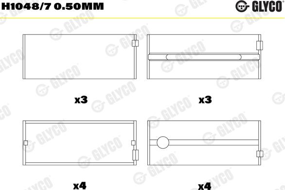 Glyco H1048/7 0.50mm - Runkolaakeri inparts.fi