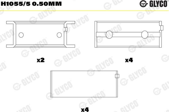 Glyco H1055/5 0.50mm - Runkolaakeri inparts.fi