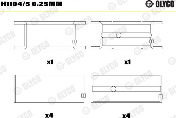 Glyco H1104/5 0.25mm - Runkolaakeri inparts.fi