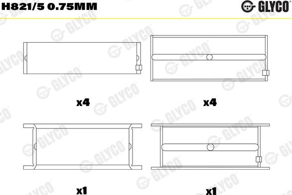 Glyco H821/5 0.75mm - Runkolaakeri inparts.fi