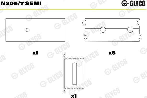 Glyco N205/7 SEMI - Nokka-akselin laakeri inparts.fi