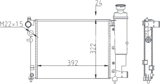 Hart 605 564 - Jäähdytin,moottorin jäähdytys inparts.fi