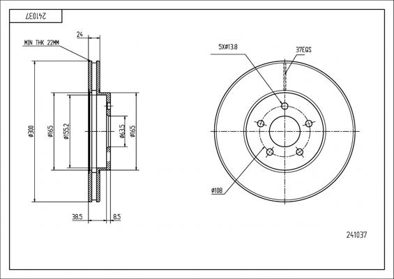 Hart 241 037 - Jarrulevy inparts.fi