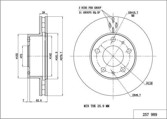 Hart 257 989 - Jarrulevy inparts.fi