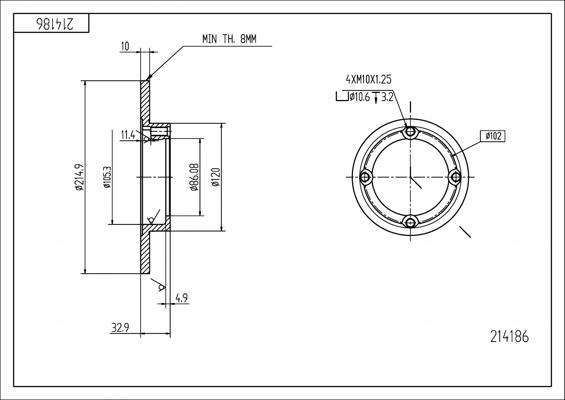 Hart 214 186 - Jarrulevy inparts.fi