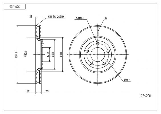 Hart 224 200 - Jarrulevy inparts.fi