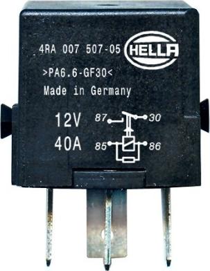 HELLA 4RA 007 507-051 - Rele, työvirta inparts.fi