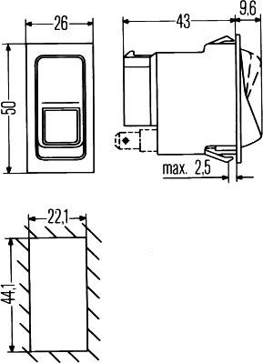 HELLA 6HH 004 570-491 - Varoitusvilkkukytkin inparts.fi