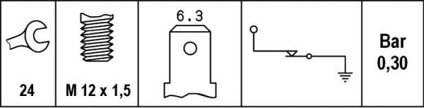 HELLA 6ZL 003 259-131 - Tunnistin, öljynpaine inparts.fi