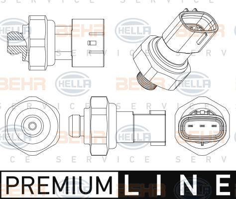 HELLA 6ZL 351 005-521 - Painekytkin, ilmastointilaite inparts.fi