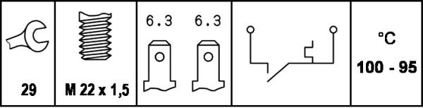 HELLA 6ZT 007 800-061 - Lämpökytkin, jäähdyttimen puhallin inparts.fi