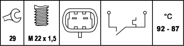 HELLA 6ZT 007 807-011 - Lämpökytkin, jäähdyttimen puhallin inparts.fi