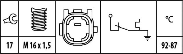 HELLA 6ZT 181 611-011 - Lämpökytkin, jäähdyttimen puhallin inparts.fi