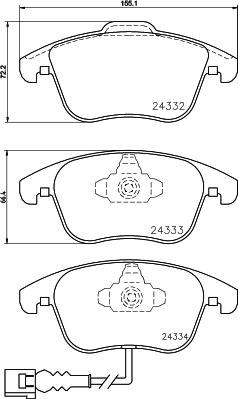 HELLA 8DB 355 045-681 - Jarrupala, levyjarru inparts.fi