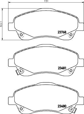 HELLA 8DB 355 029-051 - Jarrupala, levyjarru inparts.fi