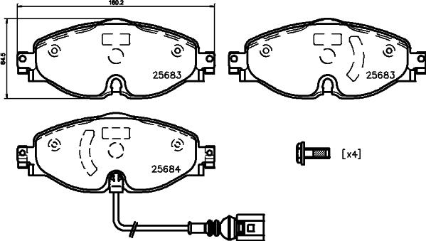 HELLA 8DB 355 026-541 - Jarrupala, levyjarru inparts.fi