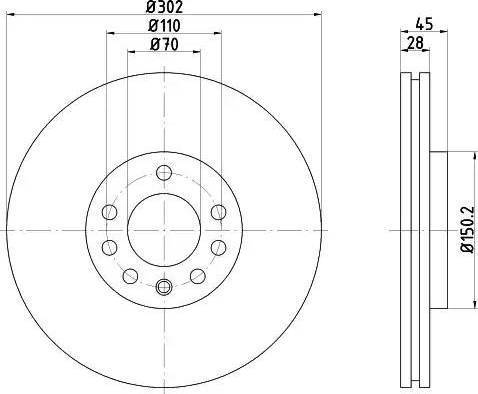 HELLA 8DD 355 109-171 - Jarrulevy inparts.fi