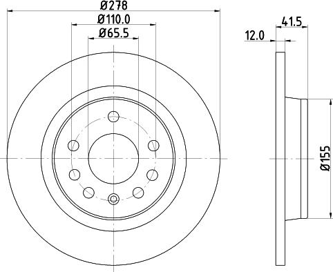 HELLA 8DD 355 109-212 - Jarrulevy inparts.fi