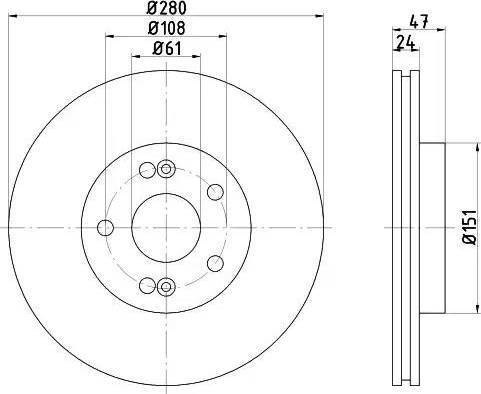 HELLA 8DD 355 109-281 - Jarrulevy inparts.fi