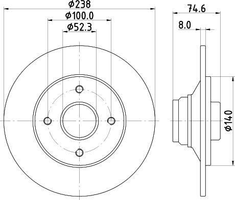 HELLA 8DD 355 124-171 - Jarrulevy inparts.fi