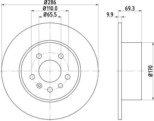 HELLA 8DD 355 104-701 - Jarrulevy inparts.fi