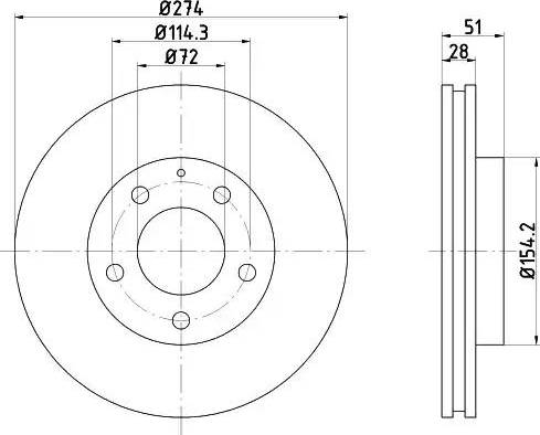 HELLA 8DD 355 105-081 - Jarrulevy inparts.fi