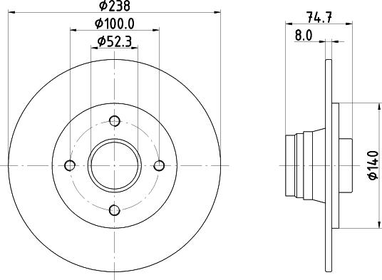 HELLA 8DD 355 105-271 - Jarrulevy inparts.fi