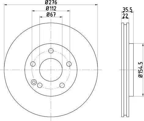 HELLA 8DD 355 106-931 - Jarrulevy inparts.fi