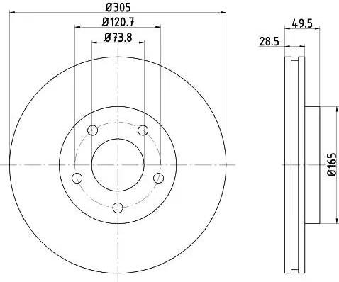 HELLA 8DD 355 106-801 - Jarrulevy inparts.fi